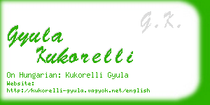gyula kukorelli business card